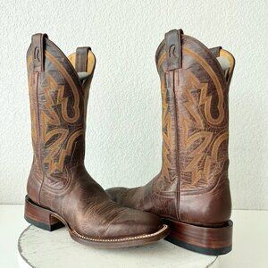Rod Patrick Mens Cowboy Boots 8AA Brown Leather Western Square Toe 11" Shaft